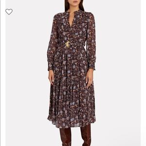 Nicholas Dasha Dress- Swirling Jasmine Bordeaux
